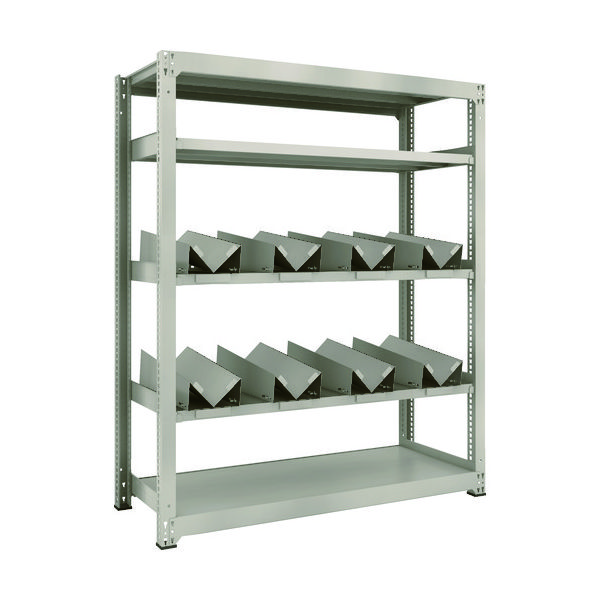 TRUSCO 一斗缶ラック スチールラック M3型中量棚 W1500×D571×H1800 5段 単体 缶受×8付 M3-6565-KU8（直送品）