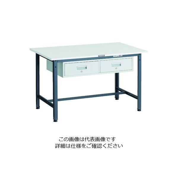 TRUSCO 軽荷重作業台(300kg)AE型 1200X750XH740 2列引出付 ダークグレー色 AE-1200FL2 DG 1台（直送品）