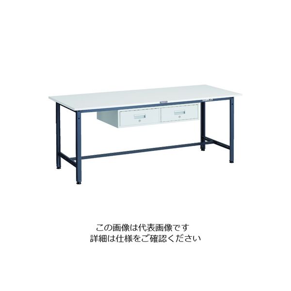 TRUSCO 軽荷重作業台(300kg)AE型 1800X750XH740 2列引出付 ダークグレー色 AE-1800FL2 DG 1台（直送品）