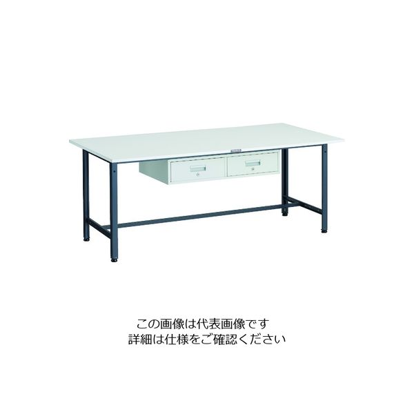 TRUSCO 軽荷重作業台(300kg)AE型 1800X900XH740 2列引出付 ダークグレー色 AE-1809FL2 DG 1台（直送品）