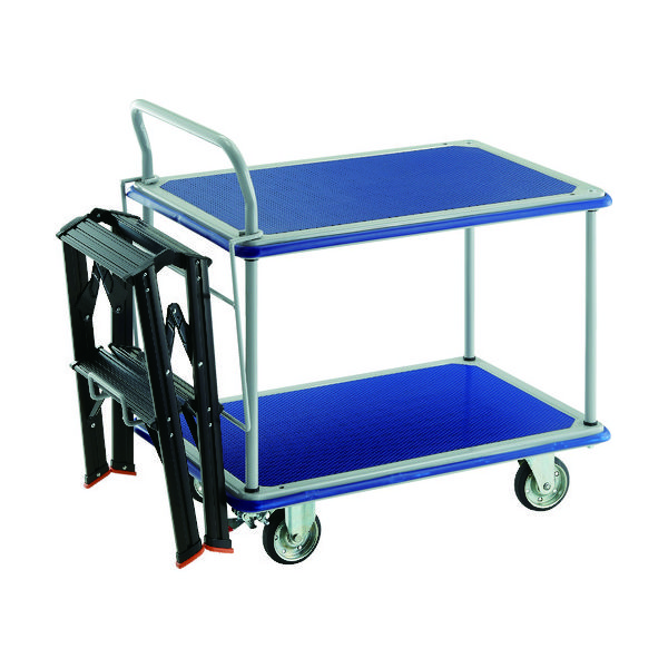 TRUSCO プレス製台車 ドンキーカート 2段式片袖タイプ810×510 ストッパー付 TSAFー2BK付 304NS-TSAF2-BK（直送品）