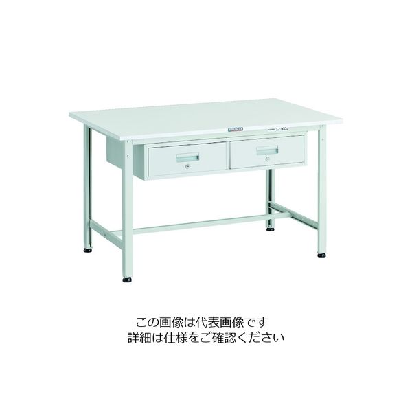 TRUSCO 軽荷重作業台(300kg)AE型 1200X750XH740 2列引出し付 ホワイト色 RAE-1200FL2 W 1台（直送品）