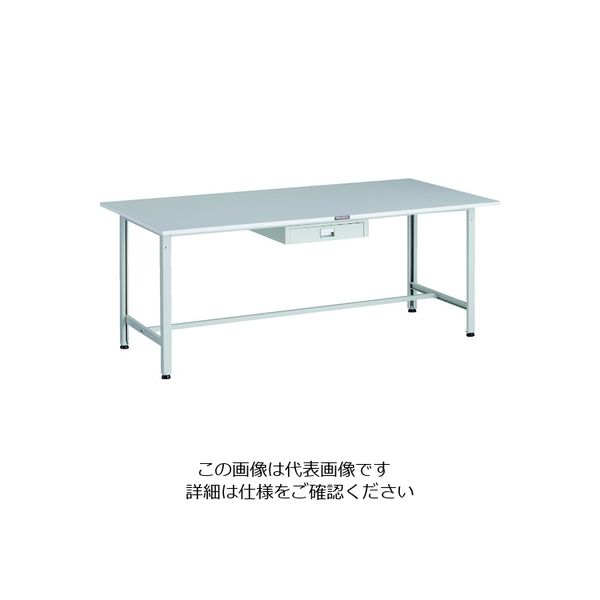 TRUSCO 軽荷重作業台(300kg)AE型 1800X900XH740 薄型1段引出し付 ホワイト色 RAE-1809UDC1 W 1台（直送品）