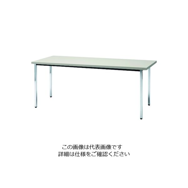 トラスコ中山 TRUSCO 会議用テーブル 1200X600XH700 角脚 下棚無し ニューグレー TD1260-NG 1台（直送品）
