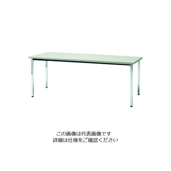 トラスコ中山 TRUSCO 会議用テーブル 1800X450XH700 角脚 下棚無し ニューグレー TD1845-NG 1台（直送品）