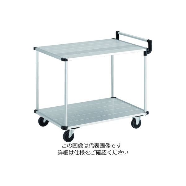 トラスコ中山 TRUSCO アルミ台車 アルパカート 省音 2段式片袖タイプ 900×600mm AL22-0960 1台 207-2284（直送品）