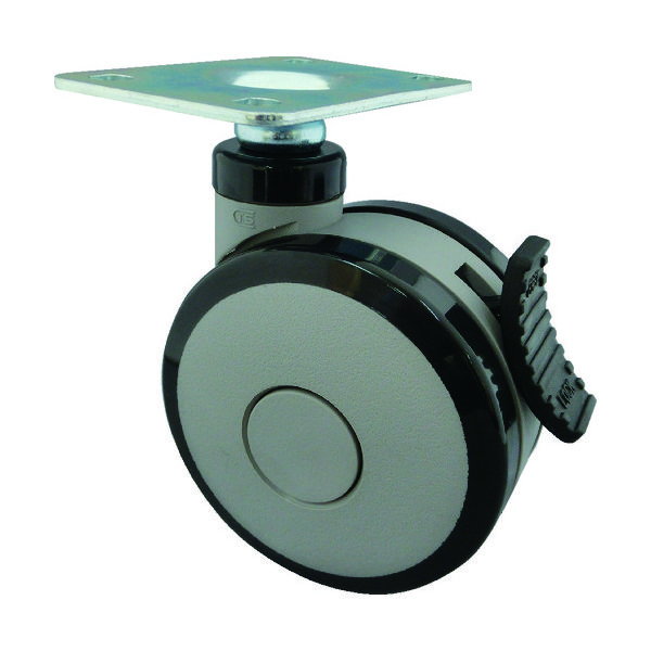 トラスコ中山 TRUSCO プレート式双輪キャスター エラストマー車輪 自在ストッパー付 Φ100 TPWES-100 1個（直送品）