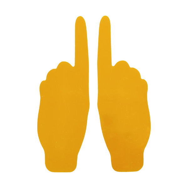 トラスコ中山 TRUSCO 耐久フロアサイン手型 黄 2枚(1シート) DFSH-Y 1袋(2枚) 206-7262（直送品）