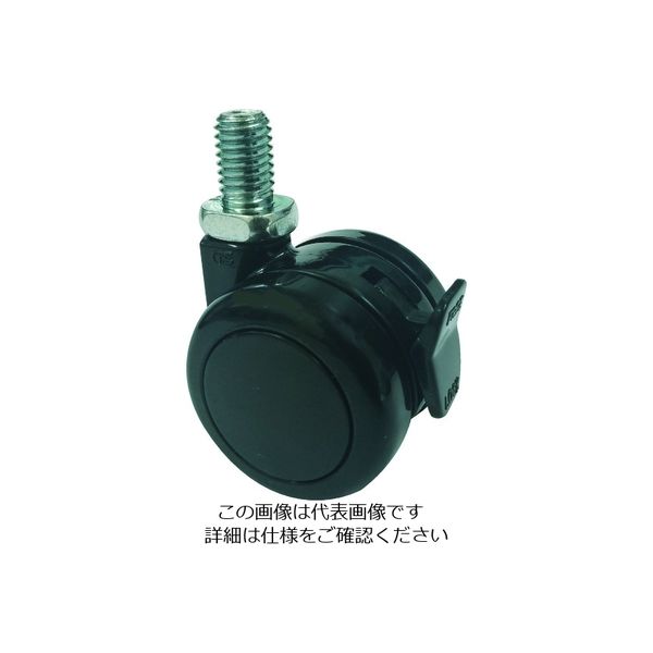 トラスコ中山 TRUSCO ねじ込み双輪キャスター ナイロン車輪 自在ストッパー付 Φ40 M10 TDNS40-M10 1個（直送品）