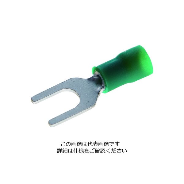 トラスコ中山 TRUSCO 絶縁被覆付圧着端子 拡管形 Y形 100個入 TBVF2-3.5-G 1箱(100個) 207-3897（直送品）