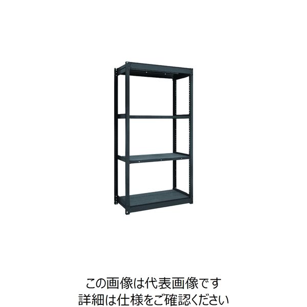 TRUSCO TUG型軽量棚 黒 100kg単体 1840X474XH1800 4段 TUG100-66S-4-BK 1台(1個)（直送品）