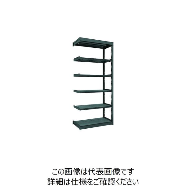 TRUSCO TUG型軽量ボルトレス棚 黒 100kg 連結型 1840×324×H2100 6段 TUG100-76K-6B-BK（直送品）