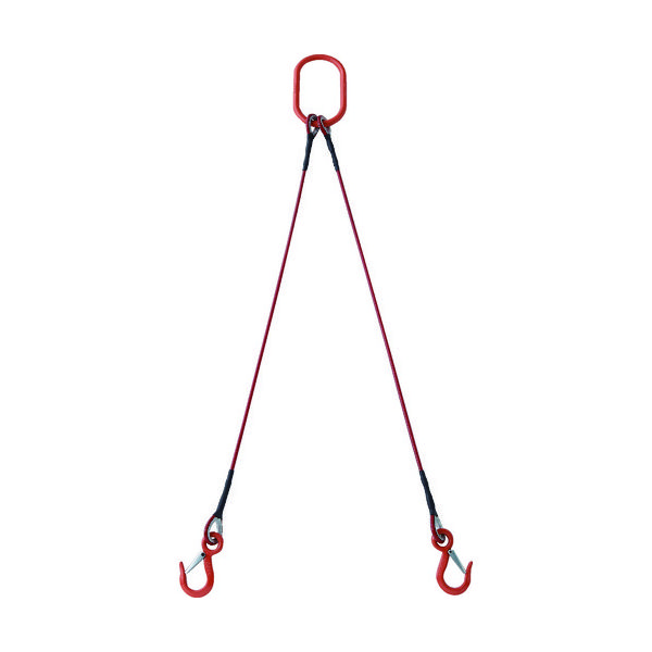 TRUSCO 2本吊玉掛ワイヤーロープスリング(カラー被覆付)アルミロック