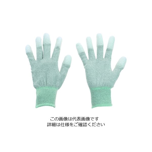 TRUSCO 静電気対策・銅繊維入ESD手袋 指先コートタイプ Mサイズ まとめ買い10双 ESD-GFTM-M10 1セット(10双)（直送品）