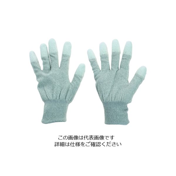 TRUSCO 静電気対策・銅繊維入ESD手袋 指先コートタイプ Lサイズ まとめ買い10双 ESD-GFTL-M10 1セット(10双)（直送品）