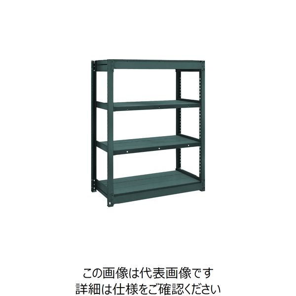 TRUSCO TUG型軽量ボルトレス棚 黒 100kg 単体型 1840×324×H1200 4段 TUG100-46K-4-BK（直送品）