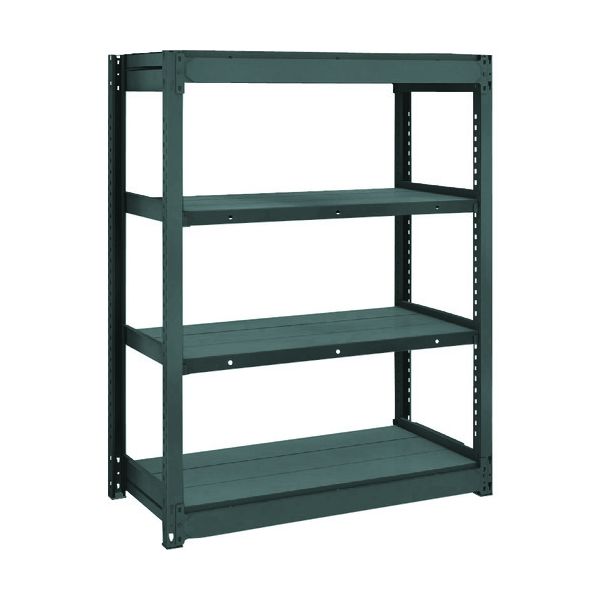 TRUSCO TUG型軽量ボルトレス棚 黒 100kg 単体型 940×324×H1200 4段 TUG100-43K-4-BK（直送品）