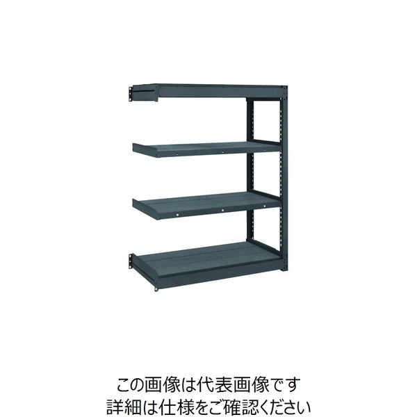TRUSCO TUG型軽量ボルトレス棚 黒 100kg 連結型 940×624×H1200 4段 TUG100-43L-4B-BK（直送品）