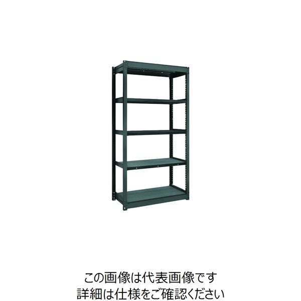 TRUSCO TUG型軽量ボルトレス棚 黒 100kg 単体型 1240×324×H1800 5段 TUG100-64K-5-BK（直送品）