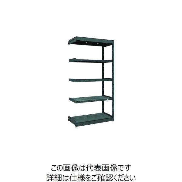 TRUSCO TUG型軽量ボルトレス棚 黒 100kg 連結型 1840×324×H1800 5段 TUG100-66K-5B-BK（直送品）