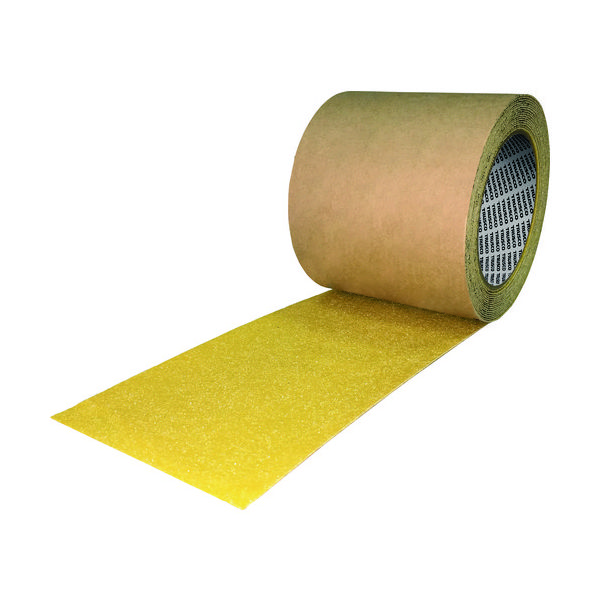 TRUSCO ノンスリップテープ屋内外用 平滑面強粘着タイプ 100mmX18m 黄色 お纏め3巻入 KNSP100X18-3Y（直送品）