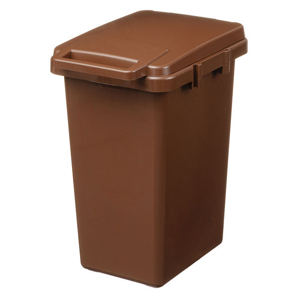 リス 対馬海洋プラスチック約10%配合 連結ワンハンドペール 47L(45Lゴミ袋対応）ゴミ箱 アースブラウン 1個（寄付金付き） オリジナル