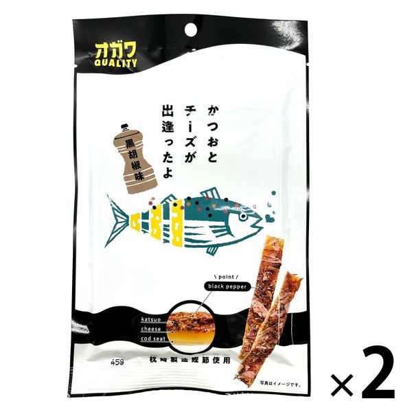 かつおとチーズが出逢ったよ黒胡椒味 1セット（1袋×2） オガワ