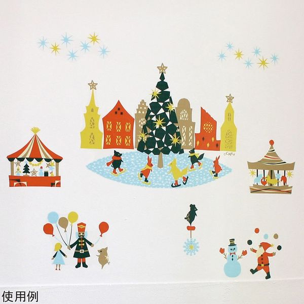 サンコーマーク工業 季節のウォールステッカー 大きなクリスマスマーケット CWS-536 1枚 8-346-10（直送品）