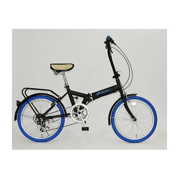 美和商事 折りたたみ自転車 リズム206(S) ブルー FD1B-206-BL 1台 64-0913-40（直送品）