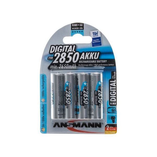 ANSMANN 充電式単三電池 ニッケル水素 1.2V 2850mAh 1袋(4個入) 5035092 1袋(4個) 63-4642-01（直送品）