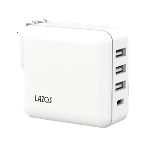 AC充電器 4口 32W USBーA×3 C×1 PD対応 ホワイト 1ケース(5個入) L-AC4-W 1ケース(5個)（直送品）