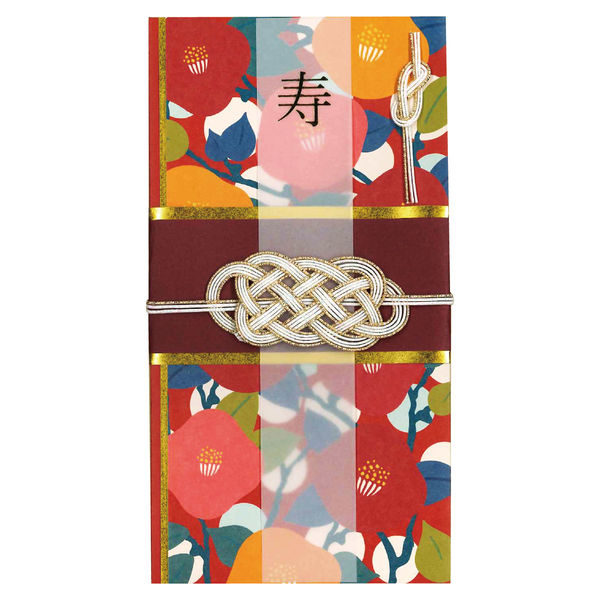 スズキ紙工 金封 和風 花椿 ス-6372 1セット(5個)（直送品