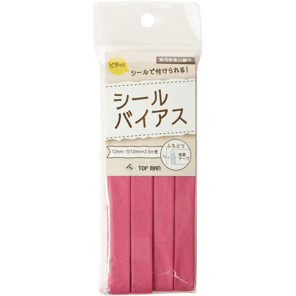 地球商事(株)大阪営業所 トップマン工業 シールバイアステープ コーラルピンク 巾12mm×2.5m巻 TM008-11 1セット(5枚入)（直送品）