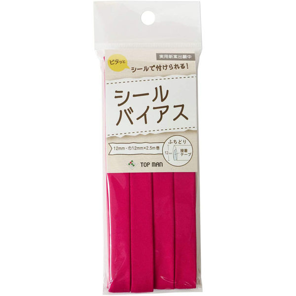 地球商事(株)大阪営業所 トップマン工業 シールバイアステープ ローズピンク 巾12mm×2.5m巻 TM008-13 1セット(5枚入)（直送品）