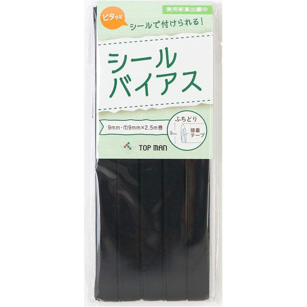 地球商事(株)大阪営業所 トップマン工業株式会社 シールバイアス 9mm巾 ブラック TM012-24 1セット(5枚入)（直送品）