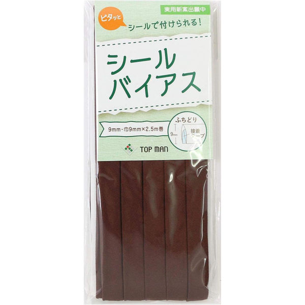 地球商事(株)大阪営業所 トップマン工業株式会社 シールバイアス 9mm巾 ブラウン TM012-8 1セット(5枚入)（直送品）