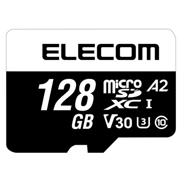 microSDカード 128GB Class10 UHS-I U3 防水IPX7 MF-MS128GU13A2R エレコム 1個（直送品）