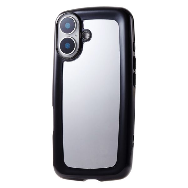 iPhone16 ケース ハイブリッド 衝撃吸収 ブラックフレーム×ミラー PM-A24AHVPMBK エレコム 1個（直送品）