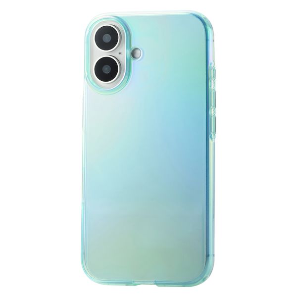 iPhone16 ケース ソフト 耐衝撃 オーロラ ライトブルー PM