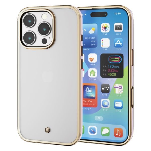 iPhone16 Pro ケース ソフト 衝撃吸収 メタリックライン ピンク PM-A24CUCTMLPN エレコム 1個（直送品）