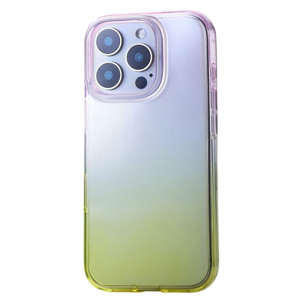 iPhone16 Pro ケース ソフト 耐衝撃 グラデーション ピーチ×ミモザ PM-A24CUCWCPNYL エレコム 1個（直送品）