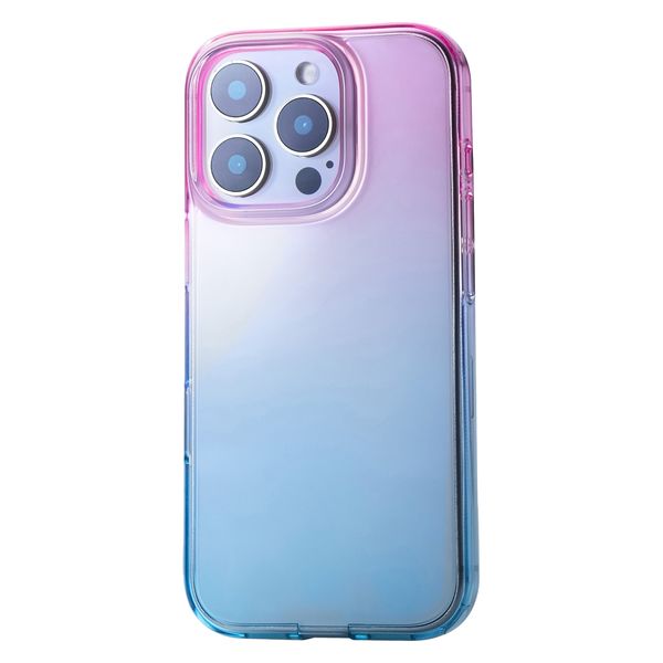 iPhone16 Pro ケース ソフト 耐衝撃 グラデーション サクラ×アクア PM-A24CUCWCPNBU エレコム 1個（直送品）