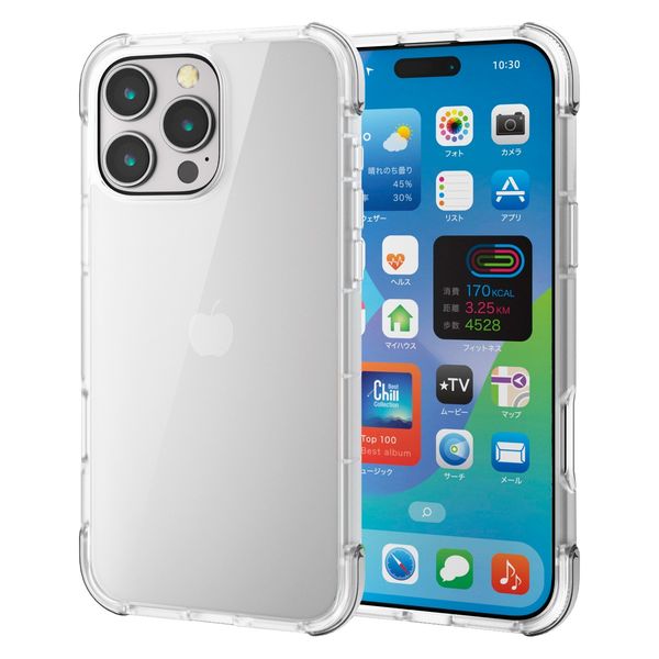 iPhone16 Pro Max ケース ハイブリッド 衝撃吸収 クリア×クリア PM-A24DHVAIRCR エレコム 1個（直送品）
