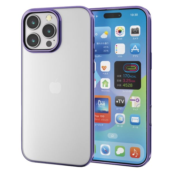 iPhone16 Pro Max ケース ソフト 衝撃吸収 メタリックヴァイオレット PM-A24DUCTMPU エレコム 1個（直送品）