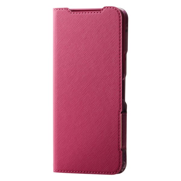 らくらくスマートフォン a ケース レザー 手帳型 超軽量 花柄 ディープピンク PM-F243PLFUJPND エレコム 1個（直送品）