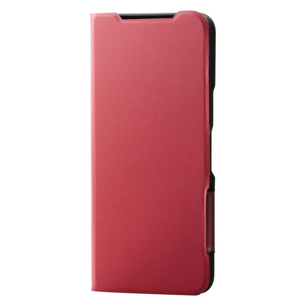 らくらくスマートフォン a ケース レザー 手帳型 衝撃吸収 超軽量 レッド PM-F243PLFURD エレコム 1個（直送品）