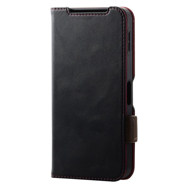 AQUOS sense9 SH-53E ケース レザー 手帳型 衝撃吸収 ブラック PM-S244PLFYBK エレコム 1個（直送品）