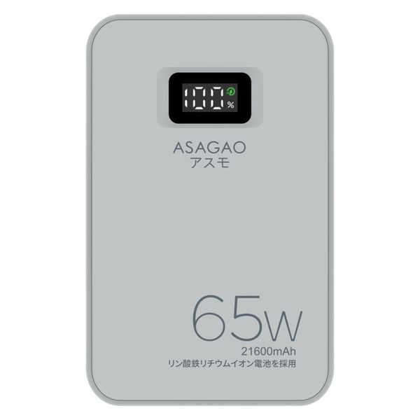 モバイルバッテリー リン酸鉄 69Wh LEDライト搭載 最大65W
