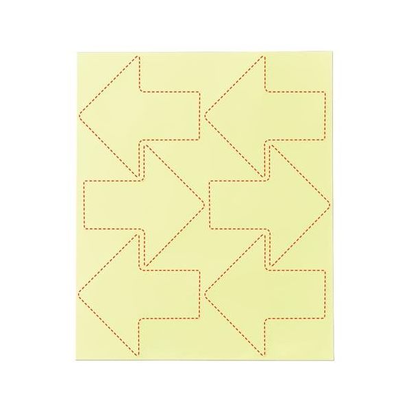 エスコ 100x100mm 蓄光ステッカー(矢印/1シート・6枚) EA983G-171 1セット(2組)（直送品）