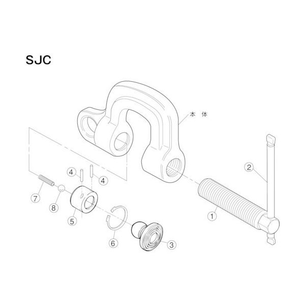 スーパーツール スーパー スクリューカムクランプ(SJC)用カムセット SJT1 1セット 855-0761（直送品）